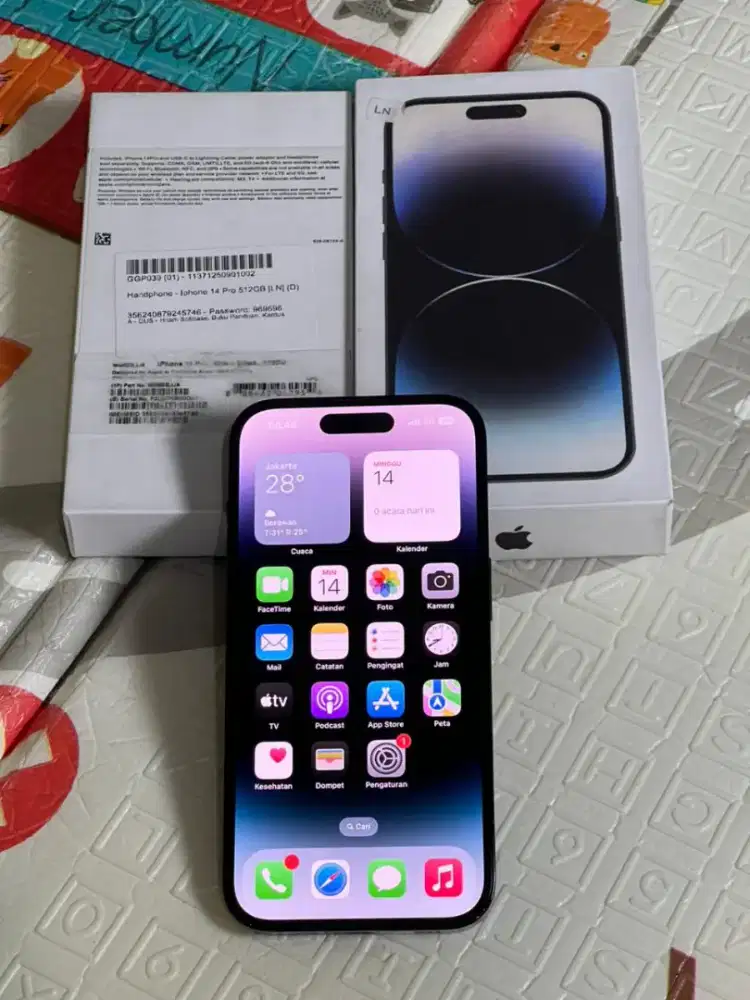 Iphone 14 pro 512 inter fullset