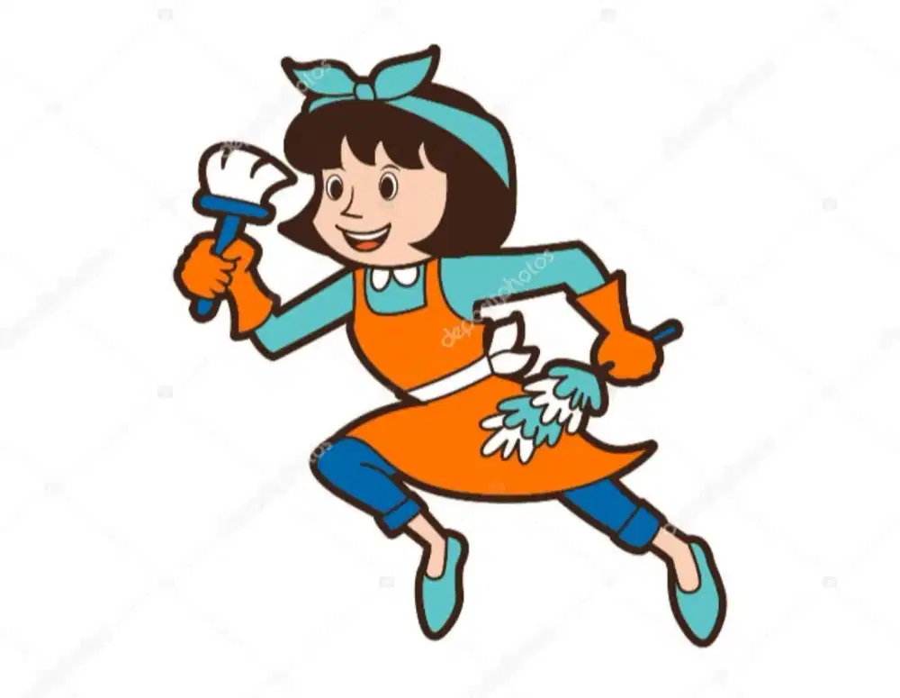 Wanita bisa beberes Ngepel dan Bungkus paket