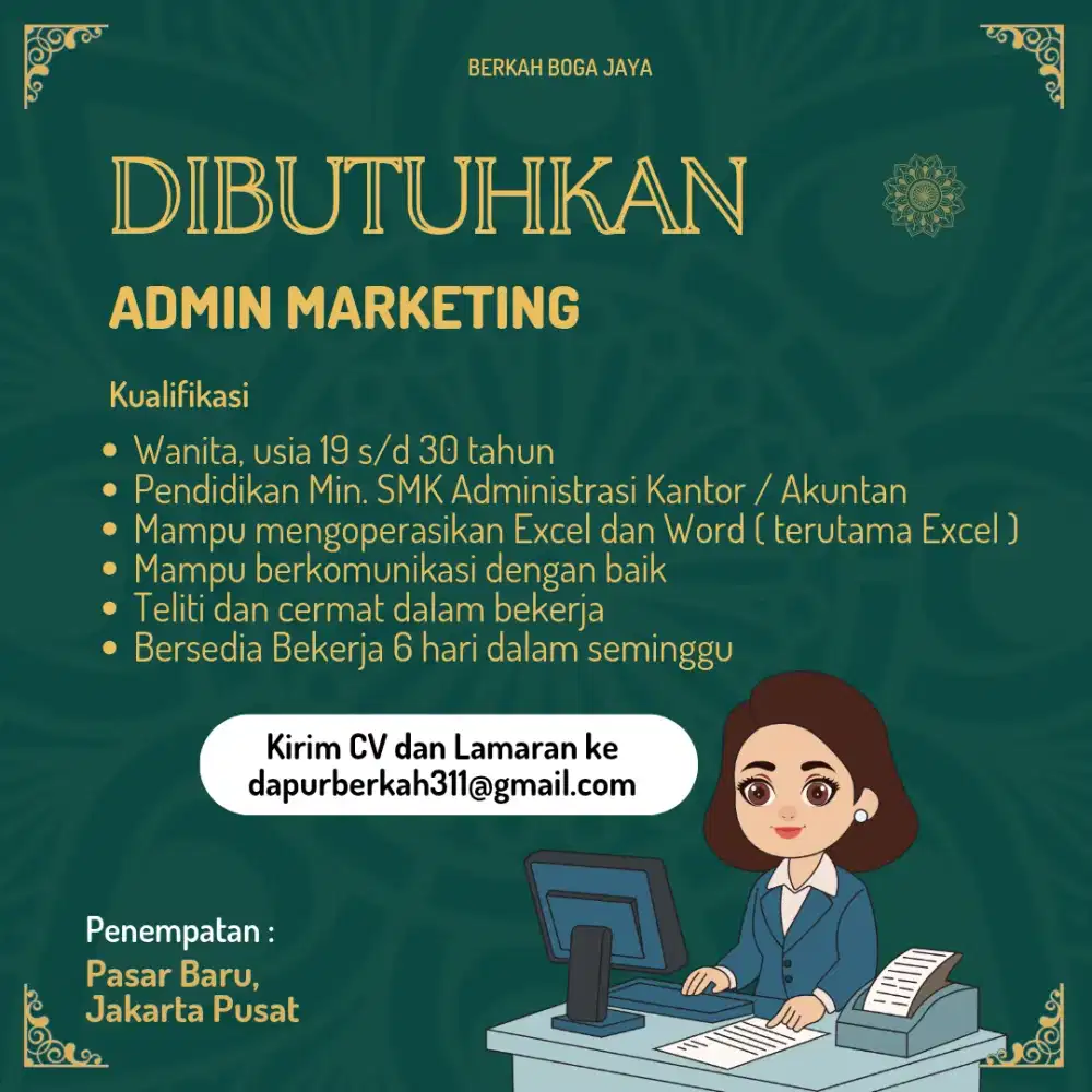 DIBUTUHKAN ADMIN MARKETING
