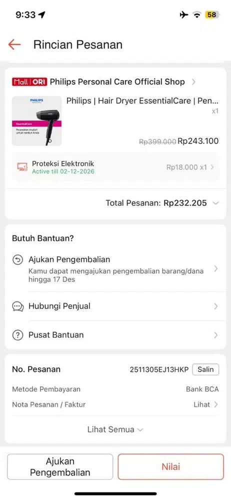 Hair dyer philips essential Care