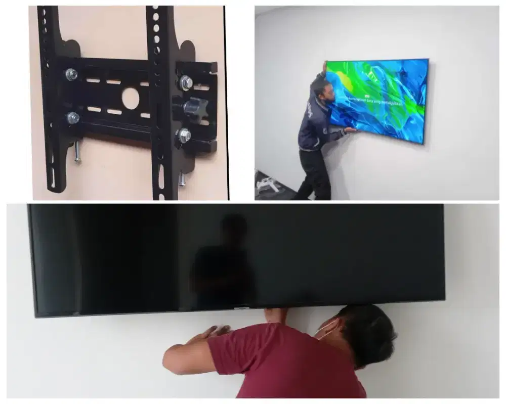 Pasangkan bracket dan Braket +pasang terimarapih breket bracket led tv