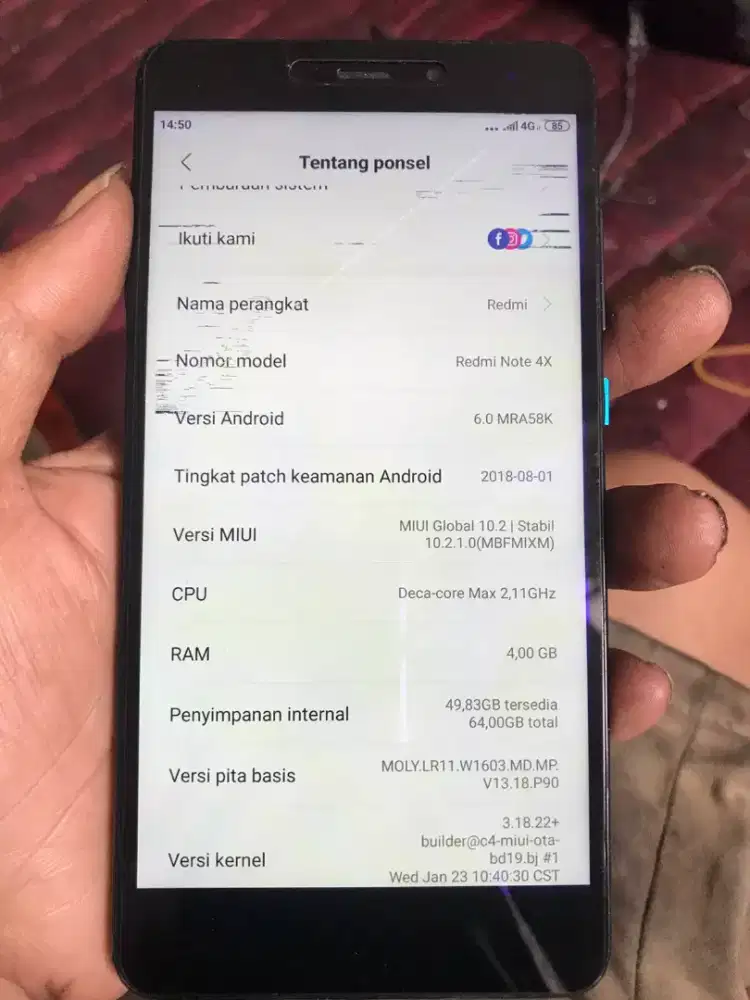 Redmi note 4x 4/64GB