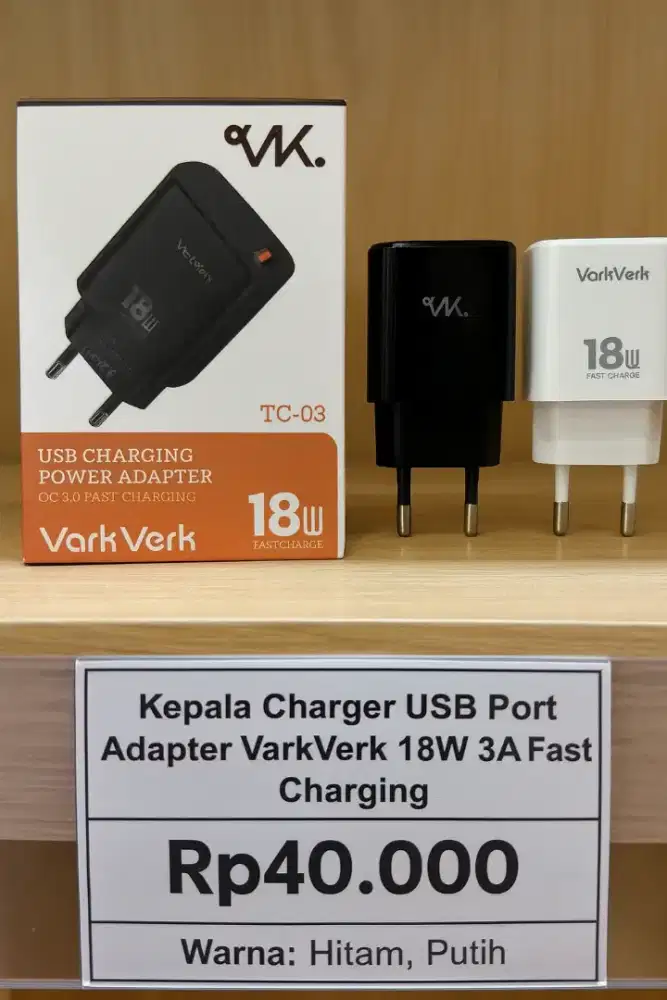 Kepala Charger USB Port Adapter VarkVerk 18W 3A Fast Charging