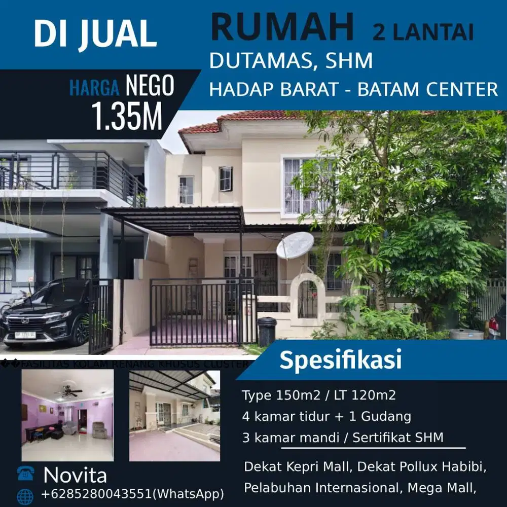 Rumah 2 Lantai Taman Dutamas, Batam Center.