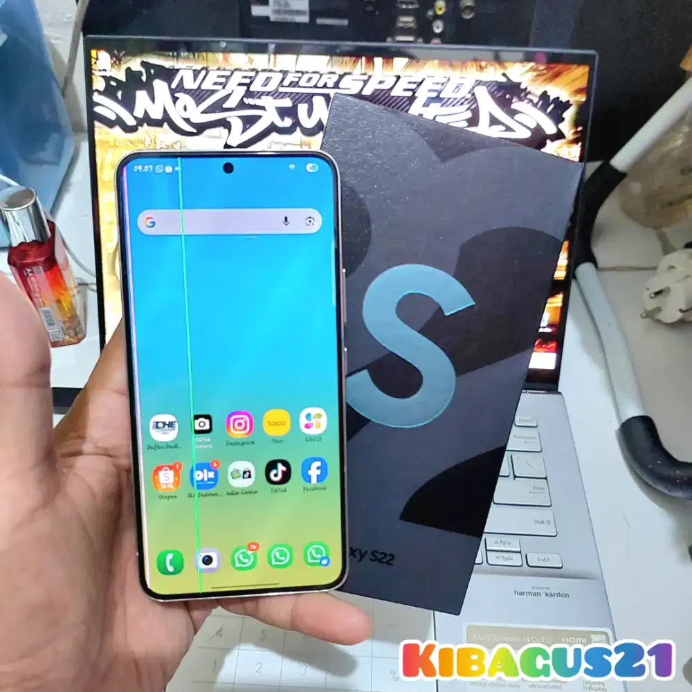 Samsung Galaxy S22 ORI SEIN Mulus Fullset Minus LCD Garis