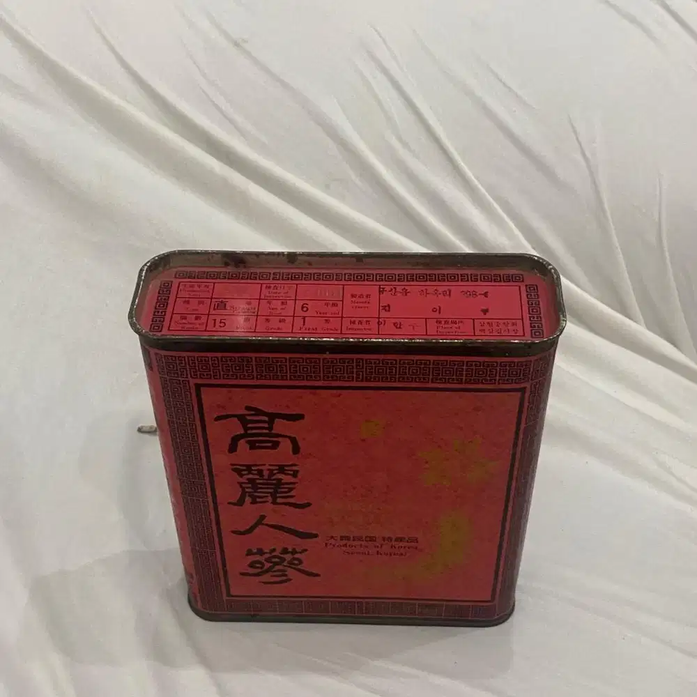 Korean White Ginseng Asli Korea – Masih Segel, Lama (±1994)