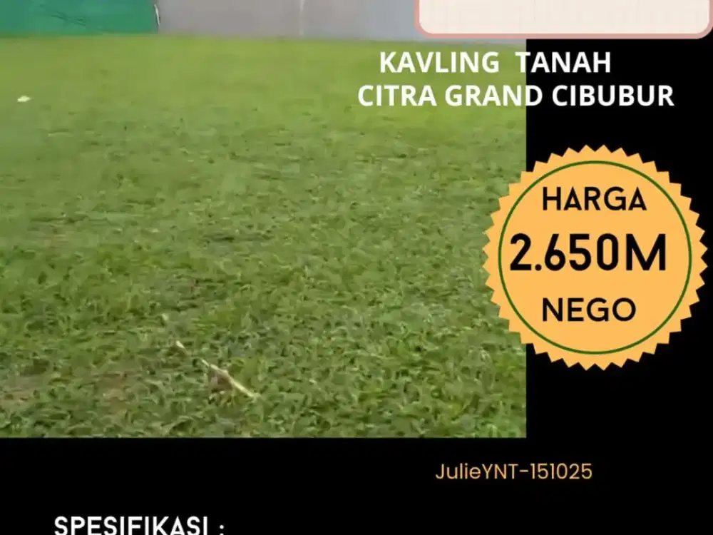 DIJUAL TANAH KAVLING DI CITRA GRAND CIBUBUR