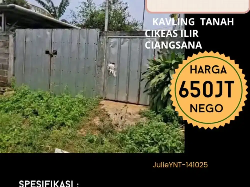 DIJUAL TANAH DI CIKEAS ILIR CIANGSANA, COCOK UNTUK INVESTASI ATAU DIBANGUN RUMAH