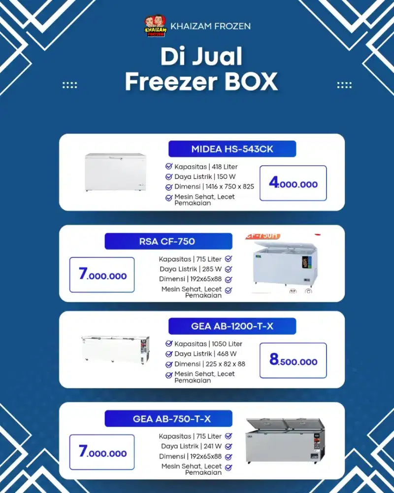 Dijual : Freezer RSA CF-750