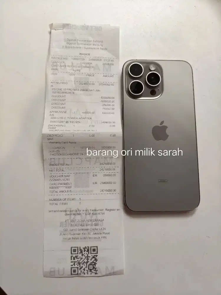 Dijual Santai Iphone 15 promax 256 GB BH 90%