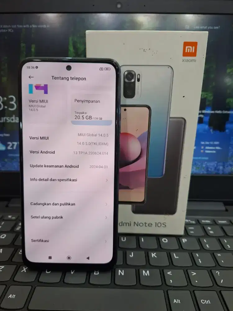 Xiaomi redmi note 10s ram 8/128