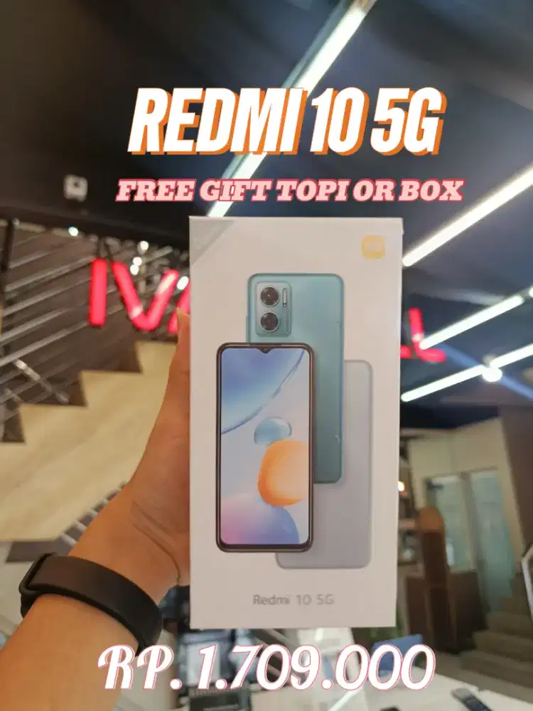 READY STOK REDMI 10 5G FREE GIFT TOPI OR BOX DI JAMIN PALING MURAH!!