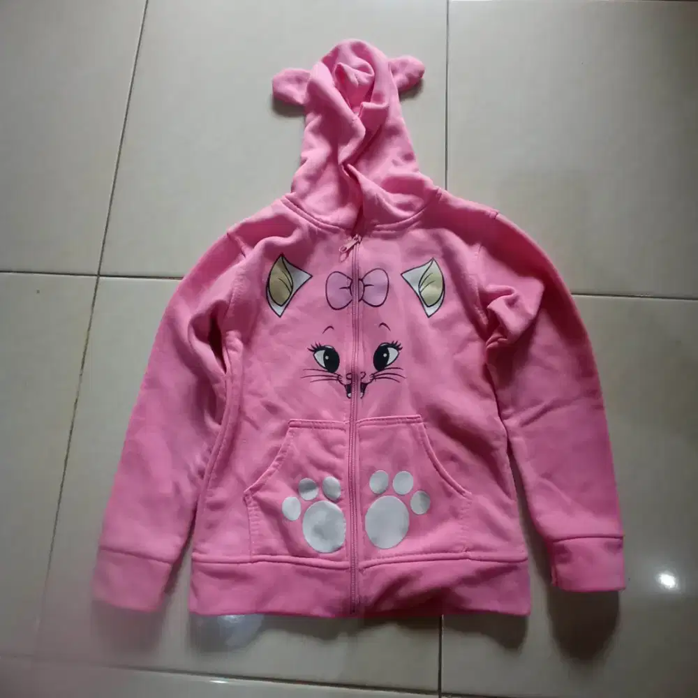 Jaket Zip Hoodie Anak Cewek Usia 3-4 tahun
