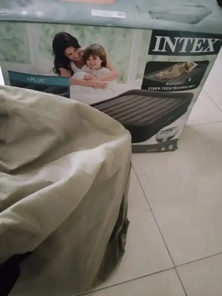 Kasur Angin intex tinggi 42cm, pompa electric