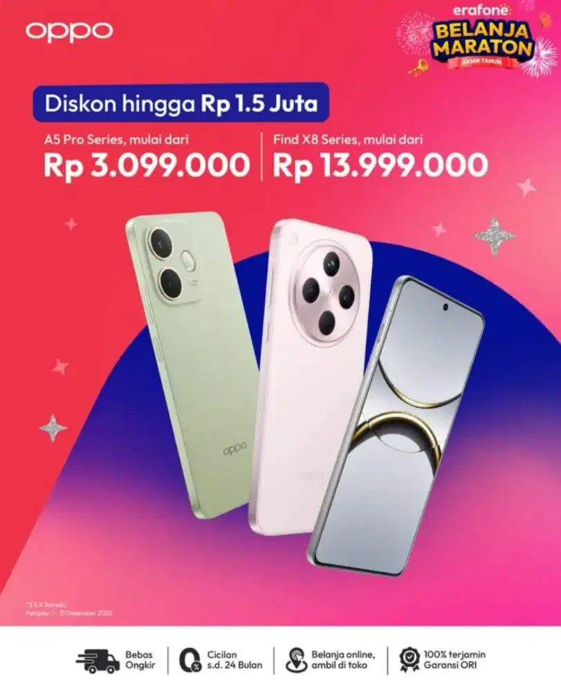 Promo cashback up to 1jt Oppo Series