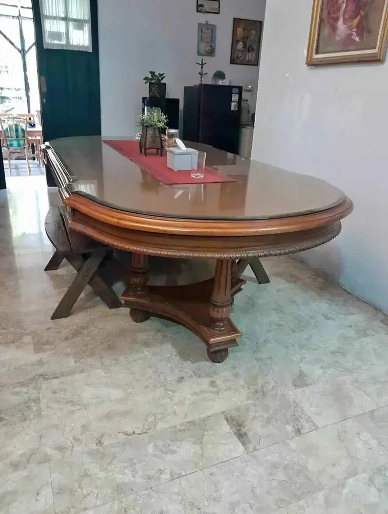 Set meja kursi jati antik