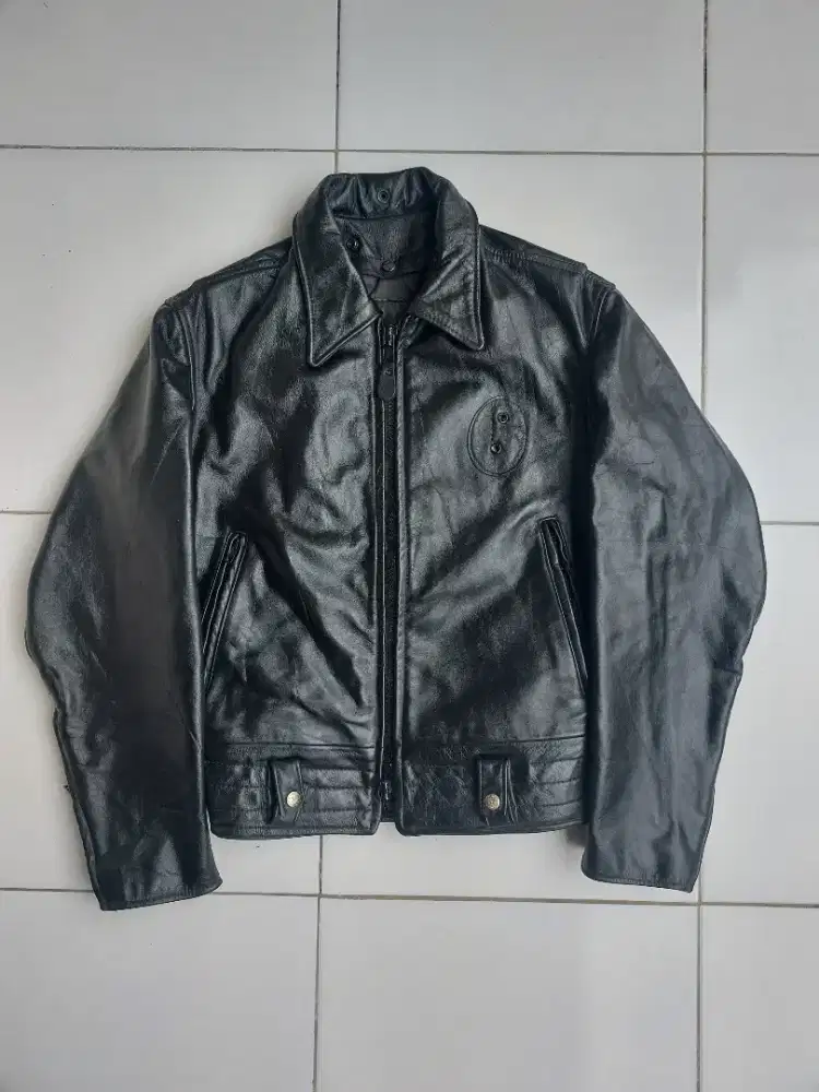 Branded Garments Vintage Policeman Jaket Kulit Leather Jacket Classic