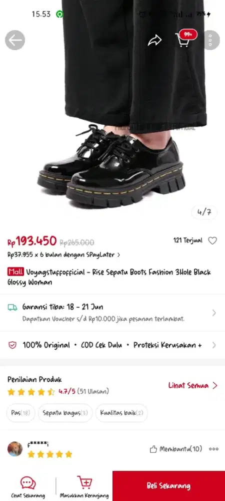 Sepatu Docmart Voyagstuff size 40