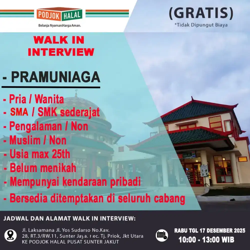 Walk in interview lowongan pekerjaan