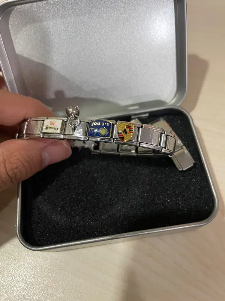 Laso Italian Charm Bracelet Stainless Steel ( Emblems Charm ) , Vintag