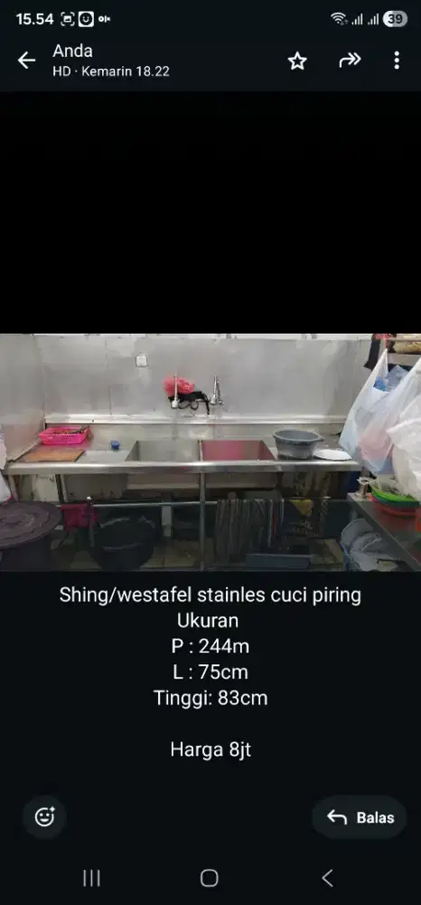 Dijual meja stainless cuci piring