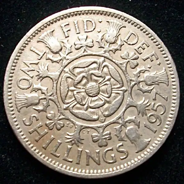 Vintage Great britain Two Shillings Proof copper - Nickel 1957