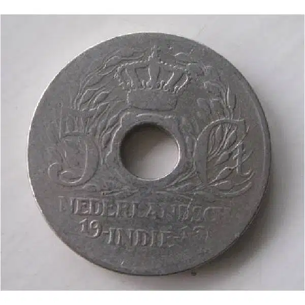 Vintage coin Nederlandsch - Indie Wilhelmina copper - Nickel 1913