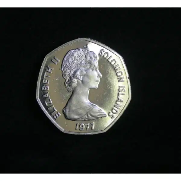 Vintage unique Copper - Nickel Coin Solomon Islands One Dollar 1977