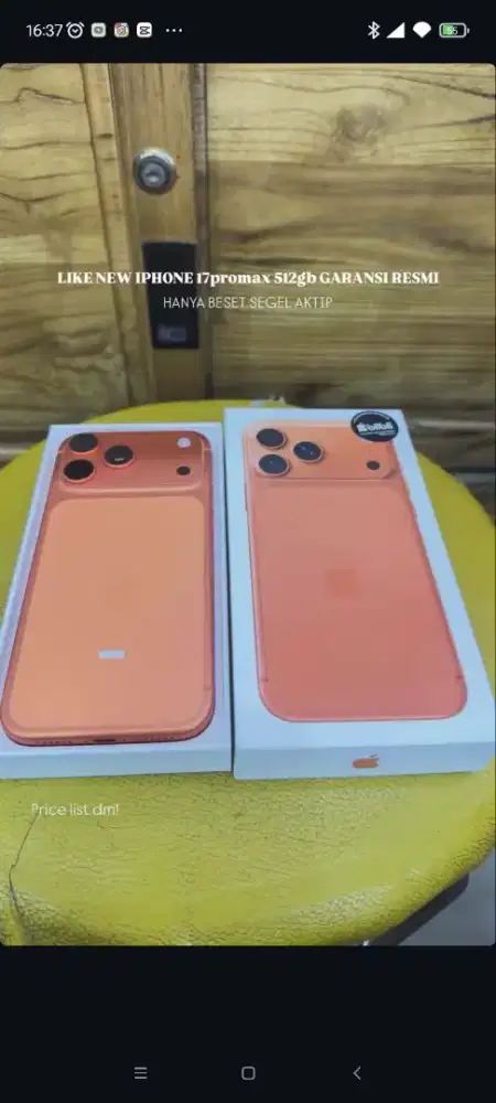 SECOND LIKE NEW IPHONE 17PROMAX 512GB GARANSI RESMI