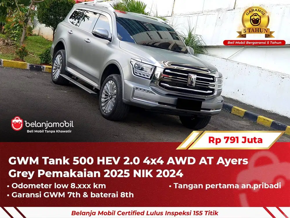 [ 4x4 ] GWM Tank 500 HEV Hybrid 2.0 AWD AT Ayers Grey 2024/2025
