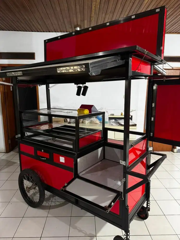 Di jual Gerobak dorong , full neon box