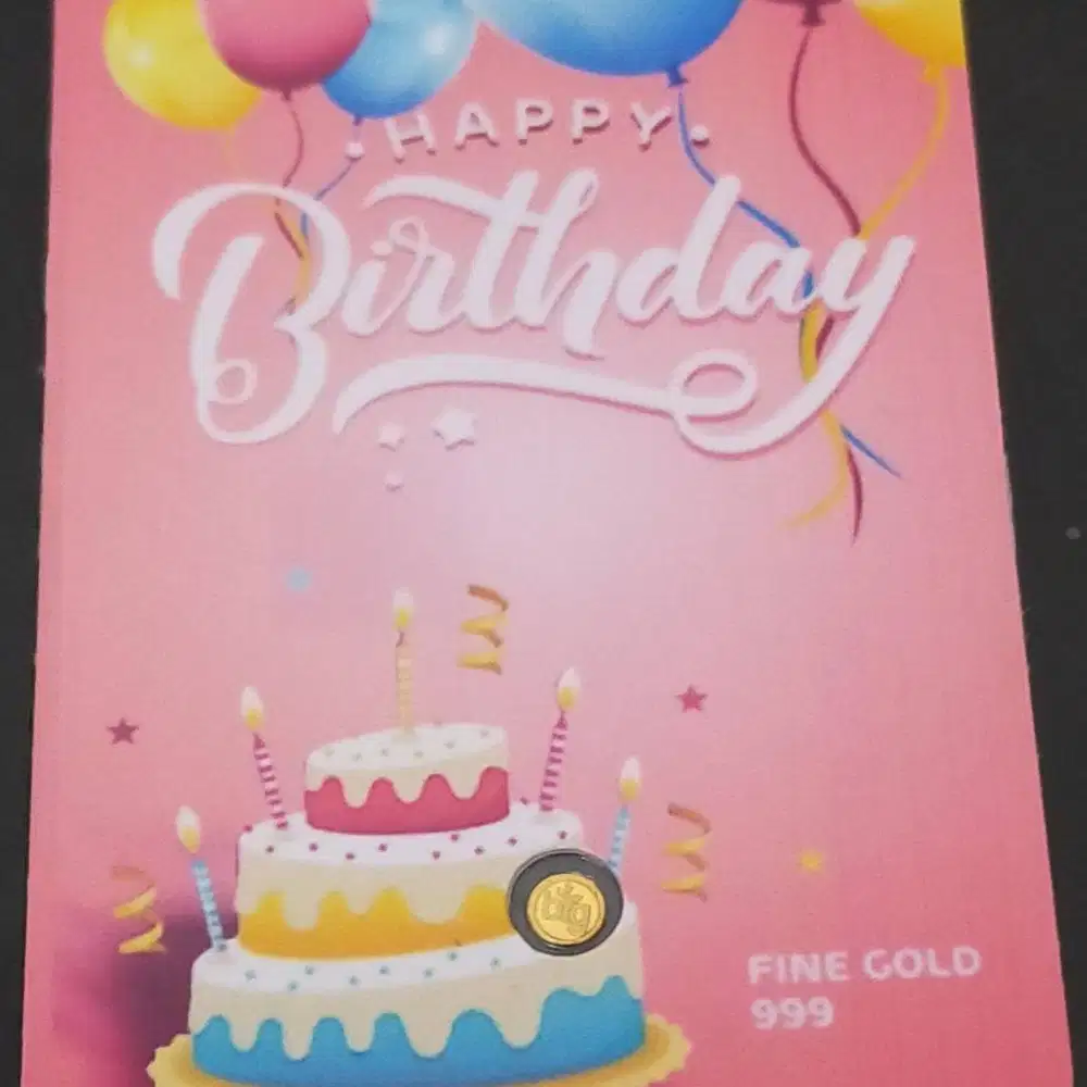 Logam Mulia Emas Big Gold 0,025 gram Happy Birthday Pink