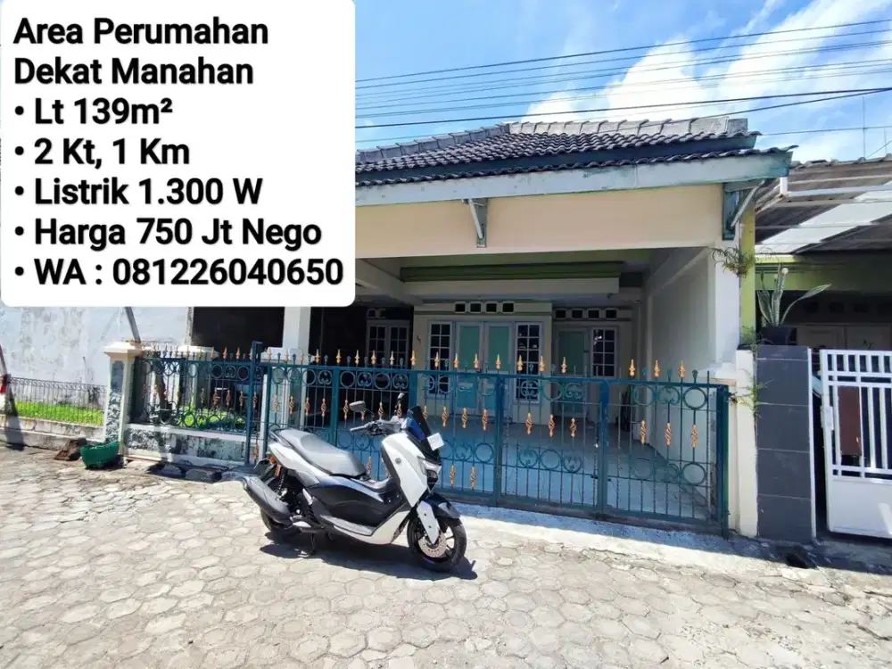 Jual Rumah Di Dalam Perumahan Solo Dekat Manahan Solo