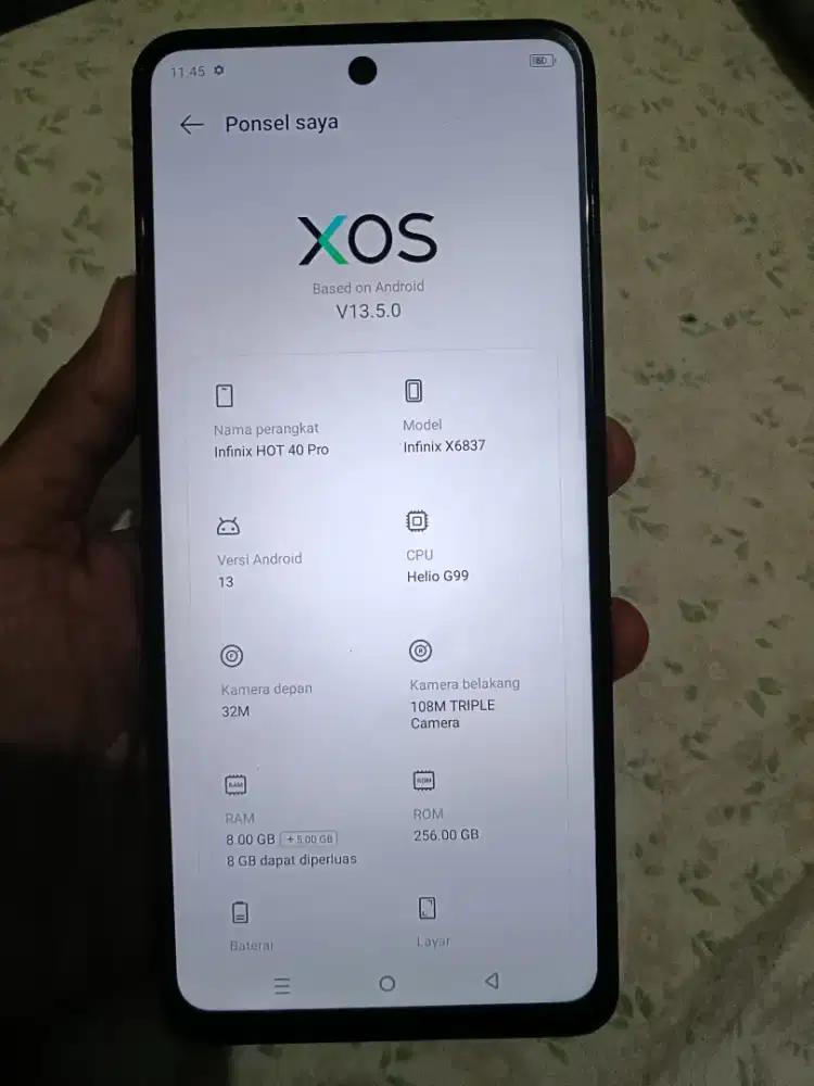 Infinix hot 40pro ram 8/256