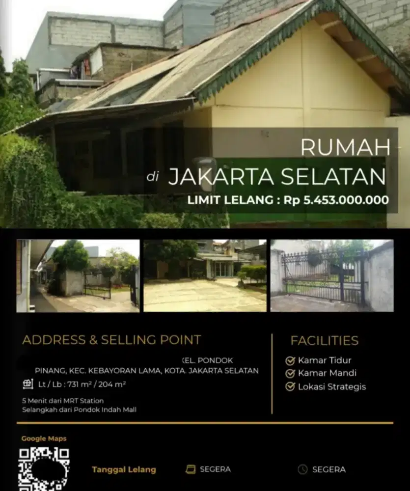 Rumah Pondok Pinang Kebayoran Lama