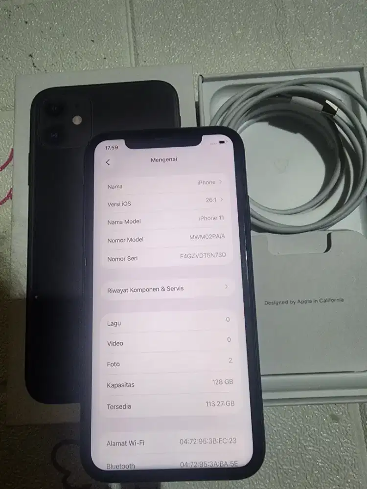 Iphone 11 128gb ex ibox warna black