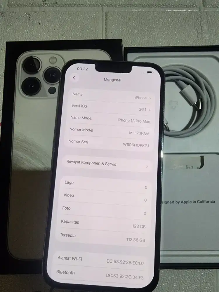 Iphone 13promax 128gb ex ibox warna silver