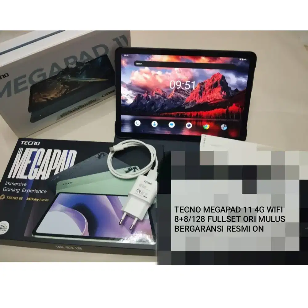 TECNO MEGAPAD 11 4G LTE 8+8/128 FULLSET ORI MULUS NO MINUS