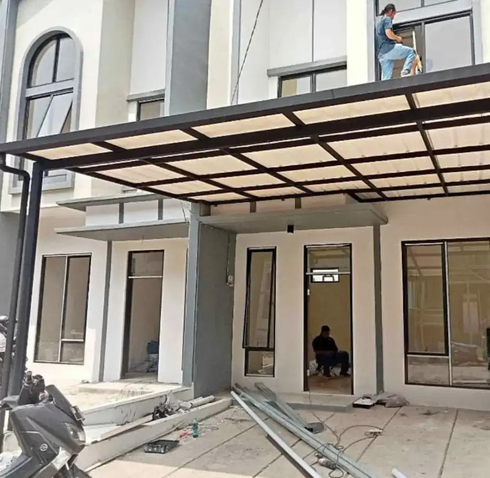 Kanopi rangka besi holo atap alderon