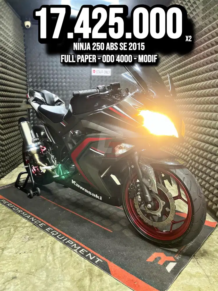 NINJA 250 ABS SE LTD 2015 ODO 4XXX MODIF RAWATAN LOW KM SUPERB UNIT