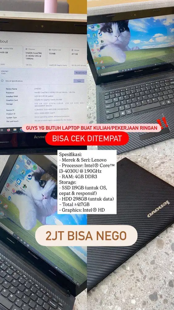 Laptop Lenovo (2Jt, bisa nego)