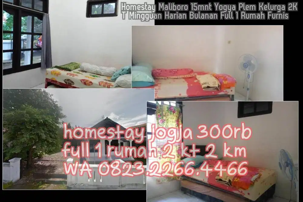 Homestay Maliboro 15mnt Yogya Plem Kelurga 2KT Mingguan Harian Bulanan