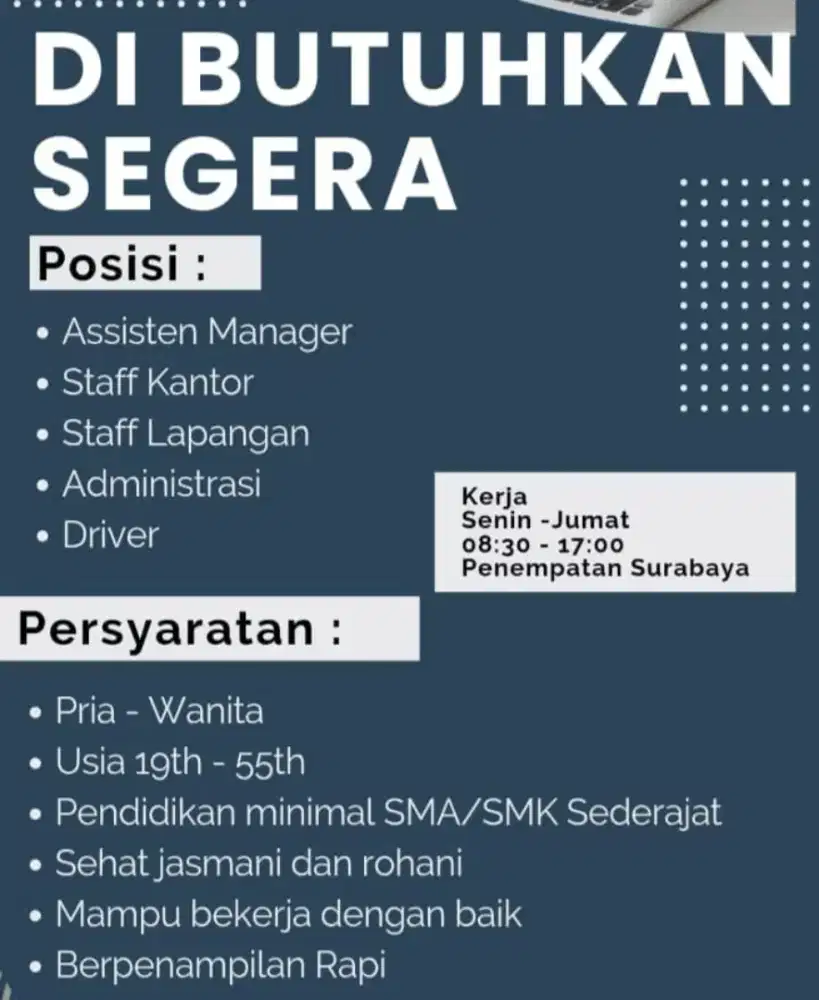 Dibutuhkan Segera