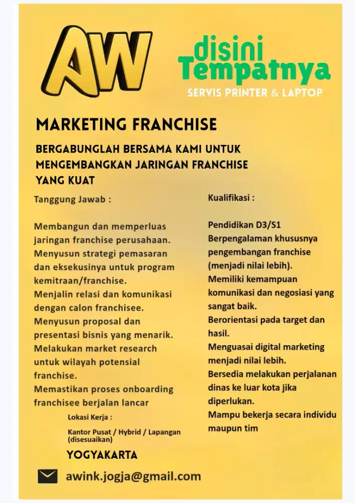 Pemasaran & Penjualan Franchise