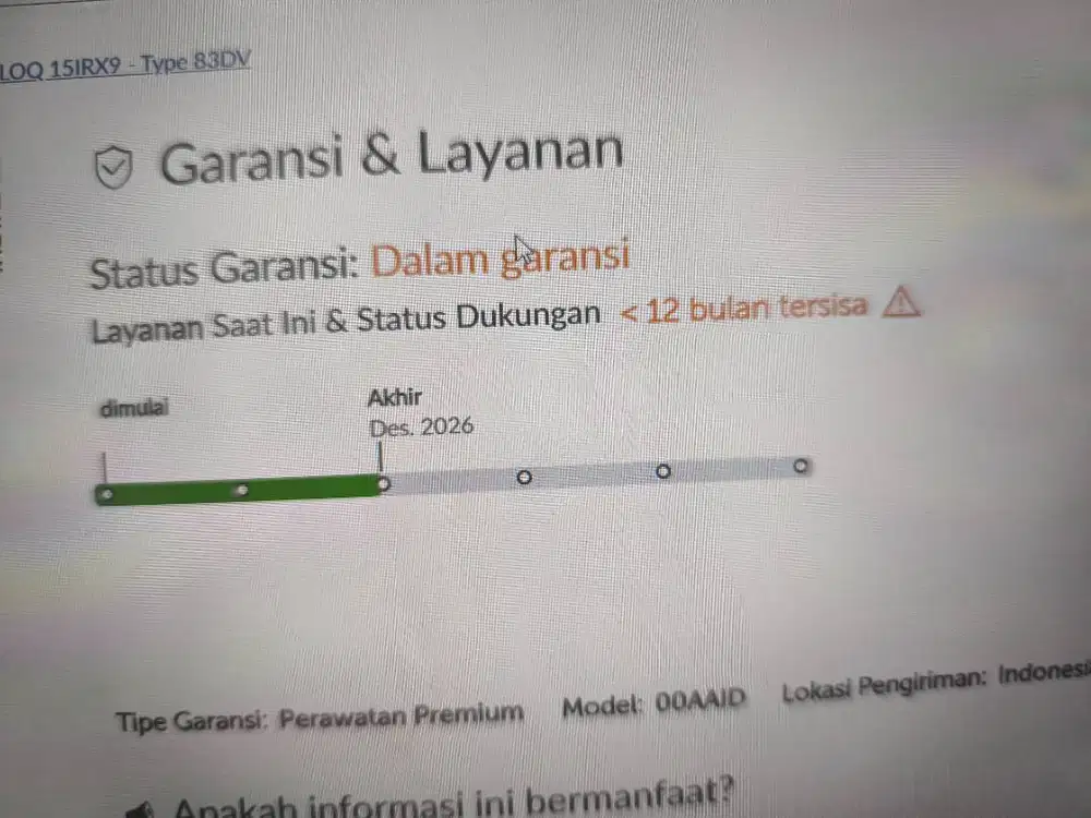 LOQ RTX 4050 RAM 20GB GARANSI AKTIF SETAHUN FULL ANTIGORES MULUSSSSS