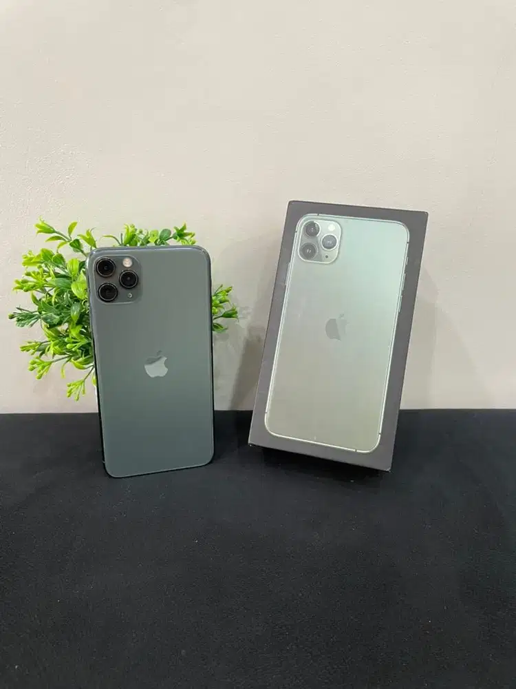 IPhone 11 ProMax 256GB Midnight Green Fullset BH 100% Sinyal Permanent