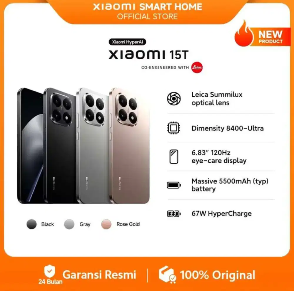 XIAOMI 15T 12/512GB NEW (DIJUAL CEPAT BARANG BARU) Rp 7.199.000 NET.