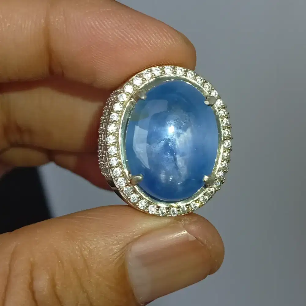 blue sapphire Star Sri Lanka Ceylon no heat 22.9 ct memo GRI