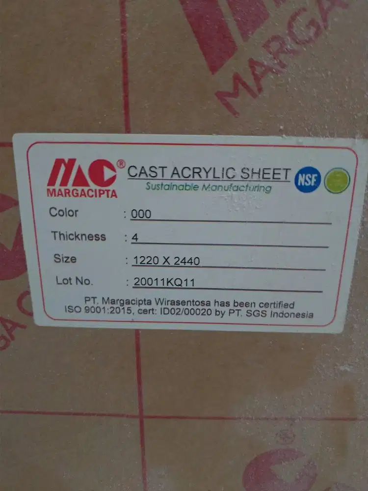 Akrilik Bening 4mm 122 x 244