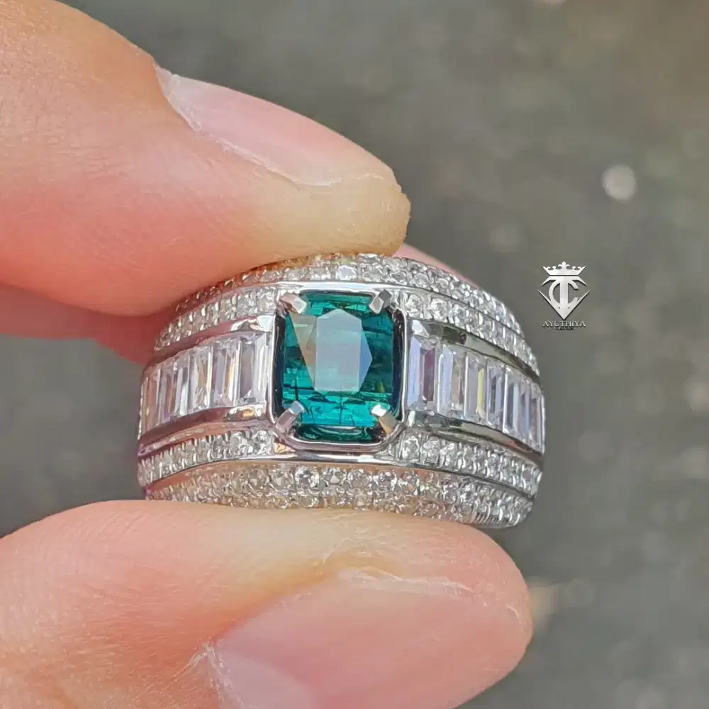 Batu Permata Natural HQ Aurora Blue Indicolite Tourmaline 1.66 Ct Memo